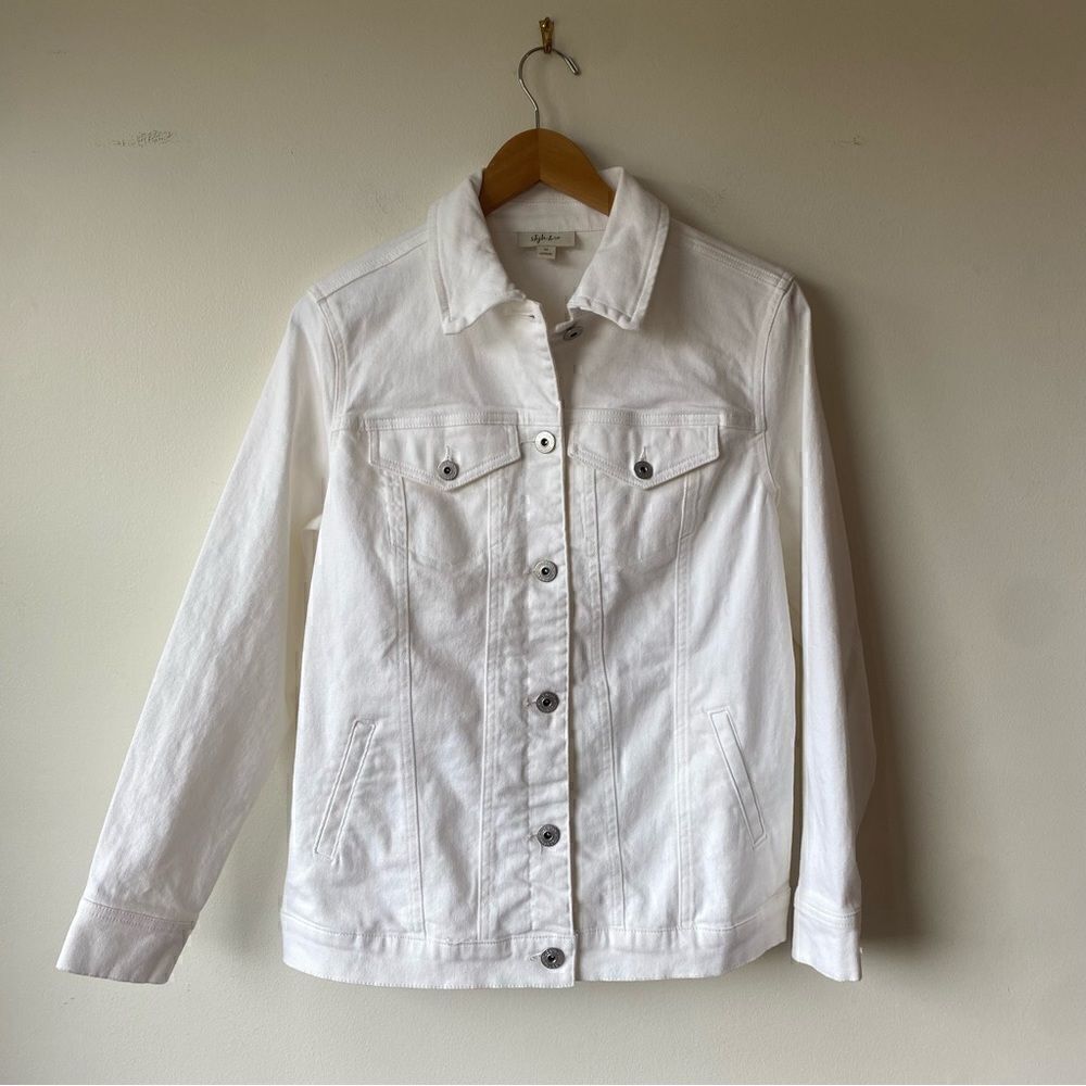 Style & Co. white denim jacket NWT womens XS